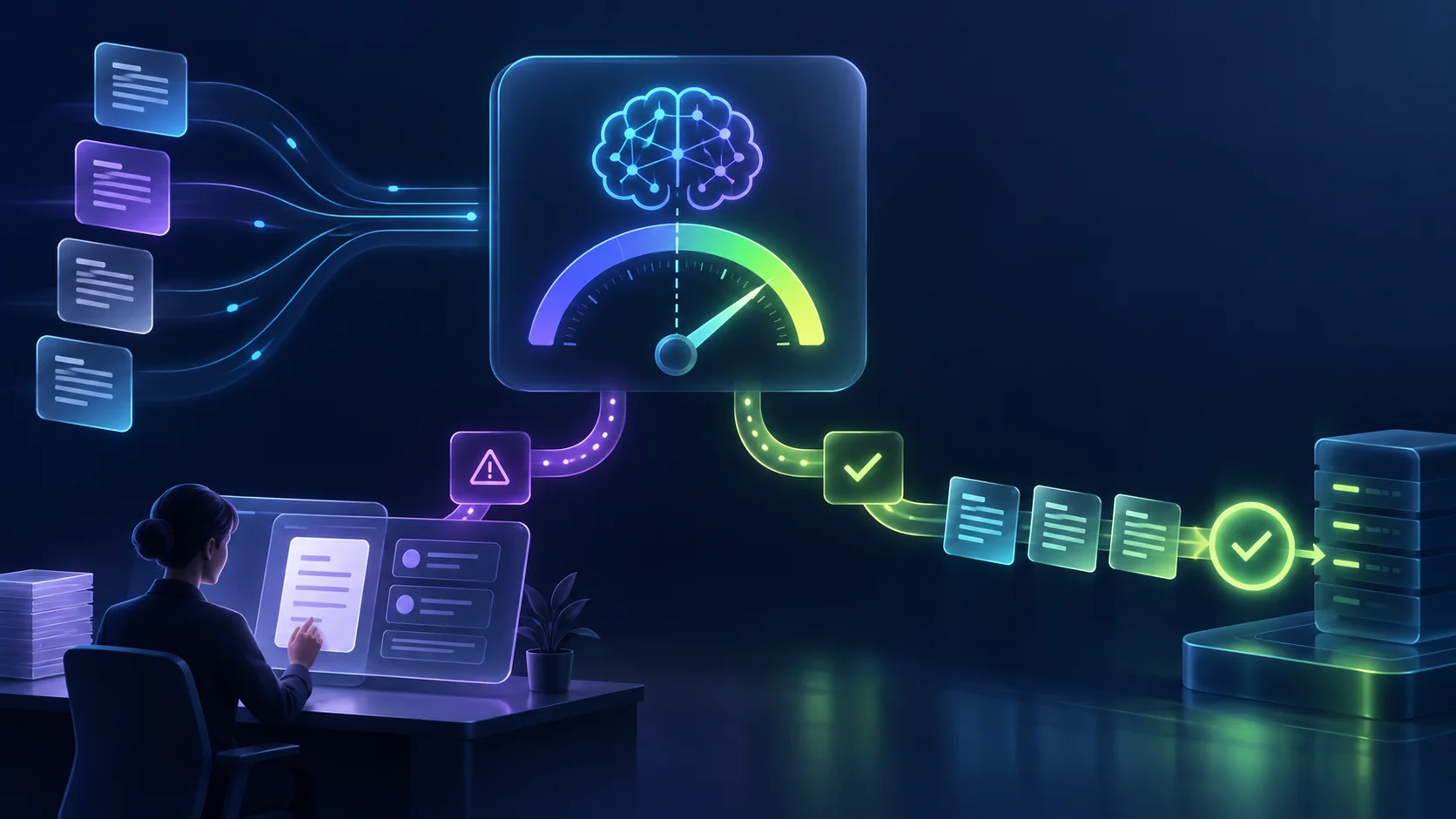 Probability signals sending an agent to automation or human review