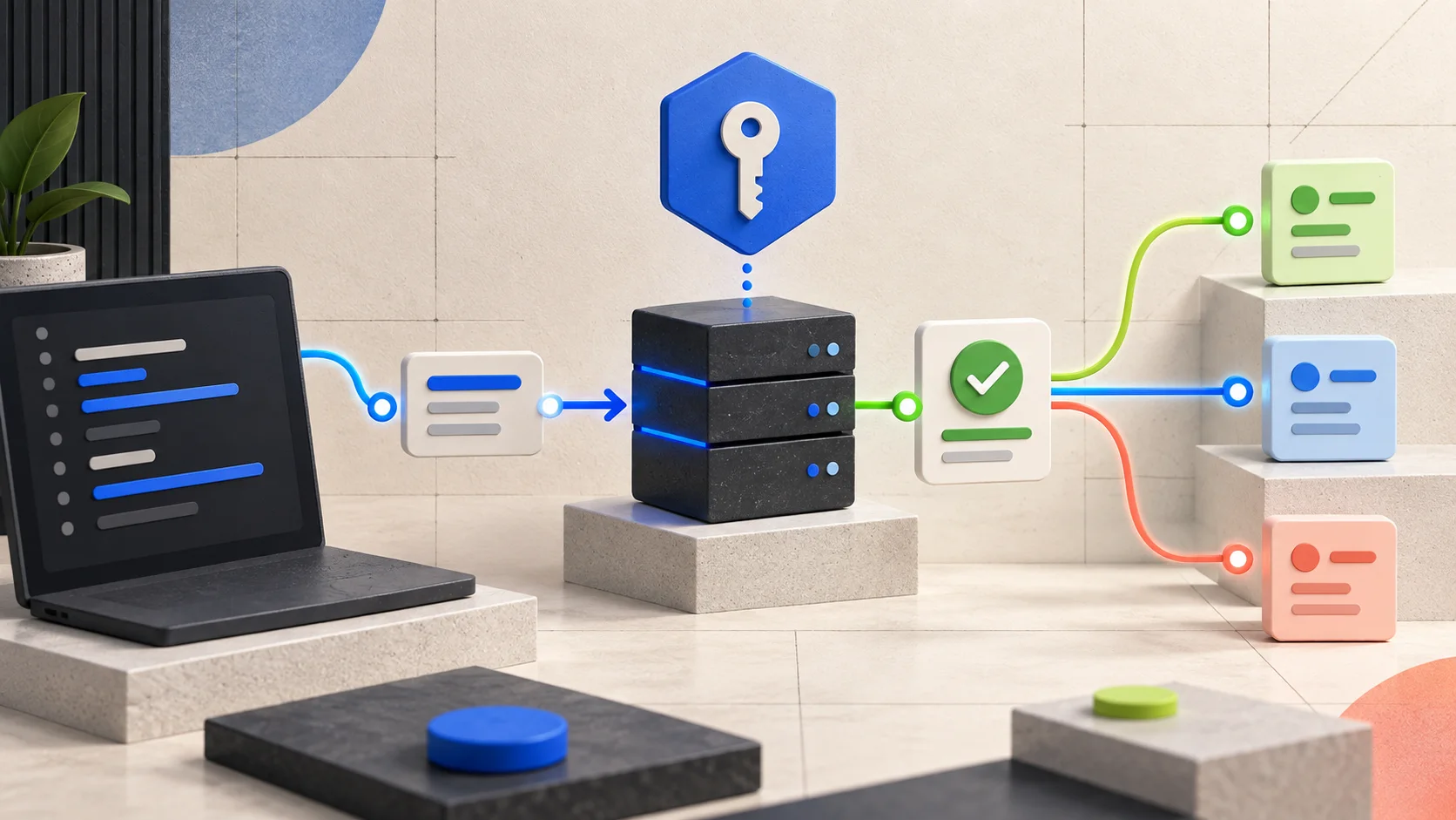 Jev AI 从服务请求到安全分支的 API 集成示意图